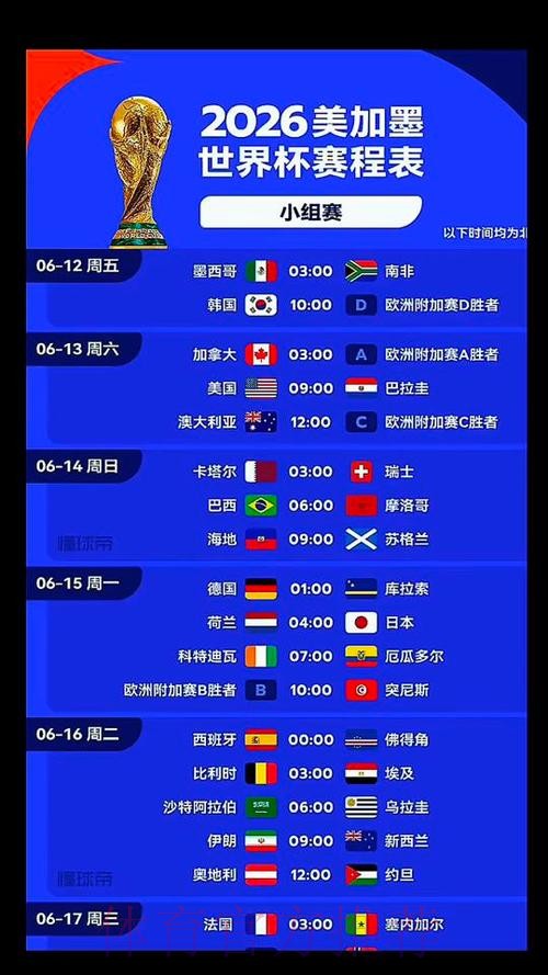 2026美加墨世界杯比赛时间APP 2026美加墨世界杯比赛时间APP