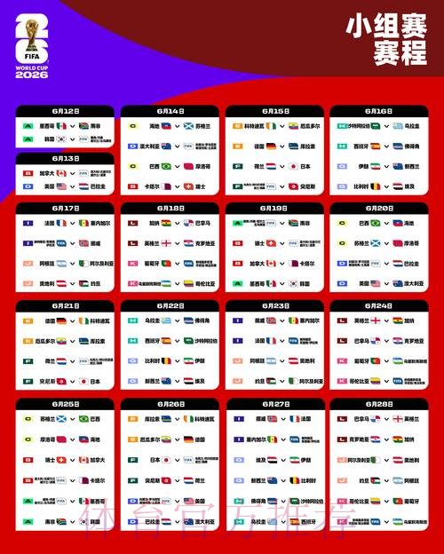 2026世界杯每日赛程哪里看